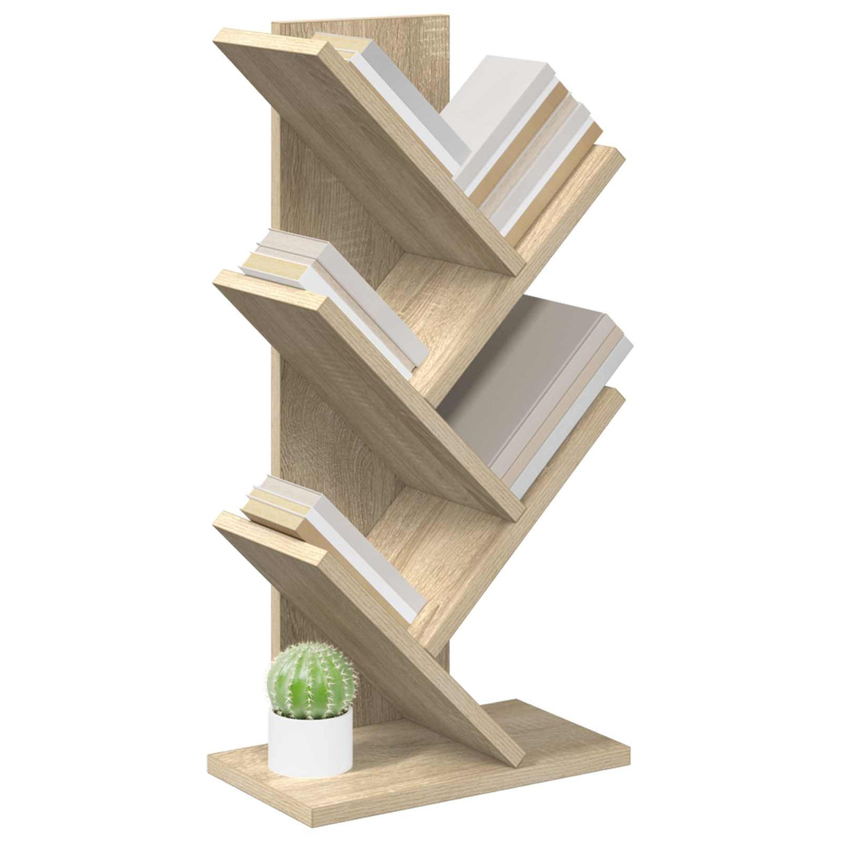 Tree Bookshelf 4-Tier 30 x 18 x 60 cm Engineered Wood