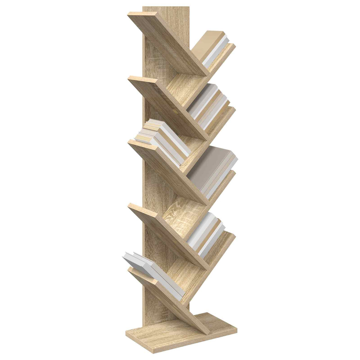 Tree Bookshelf 6-Tier 30 x 18 x 100 cm Engineered Wood