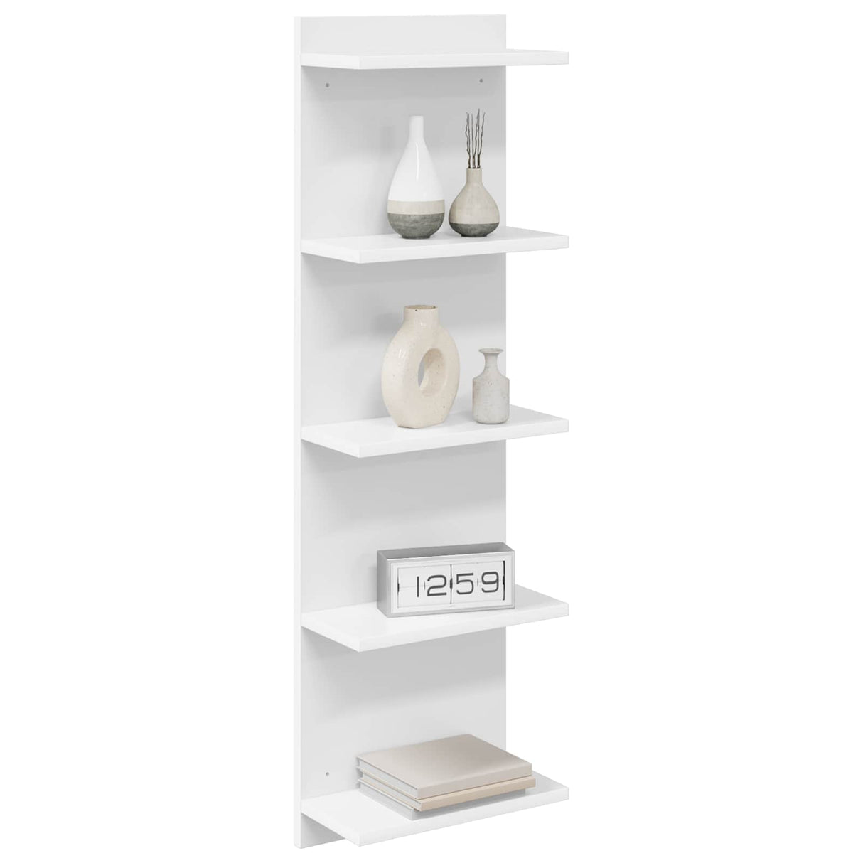 Wall Shelf 2 pcs White 30 x 15 x 100 cm Engineered Wood