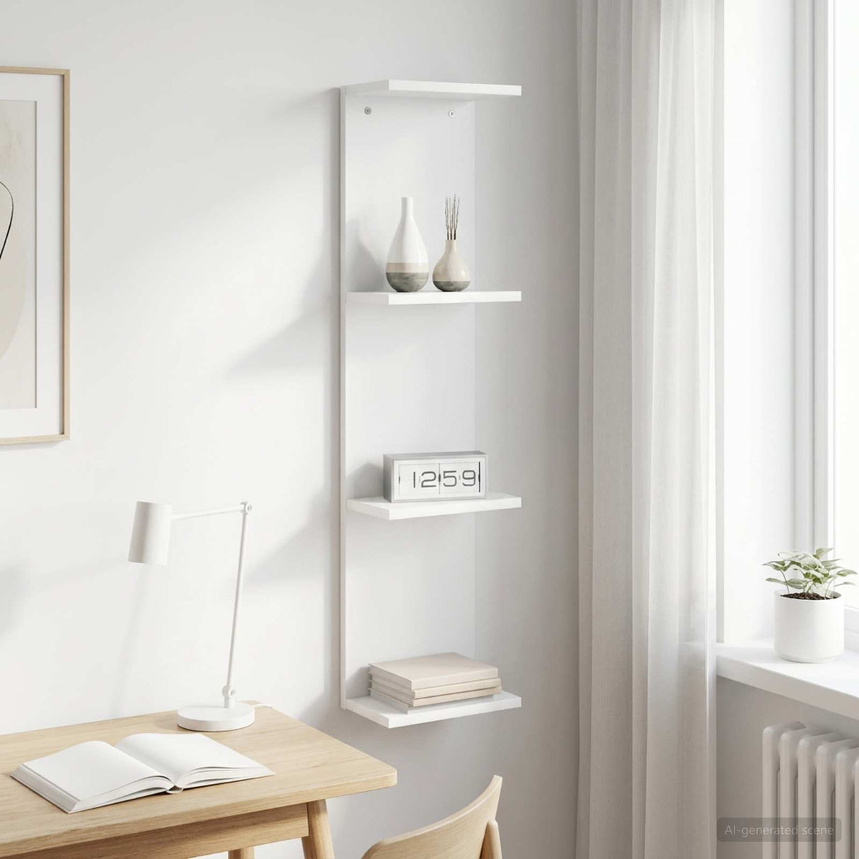 Wall Shelf White 22 x 15 x 100 cm Engineered Wood