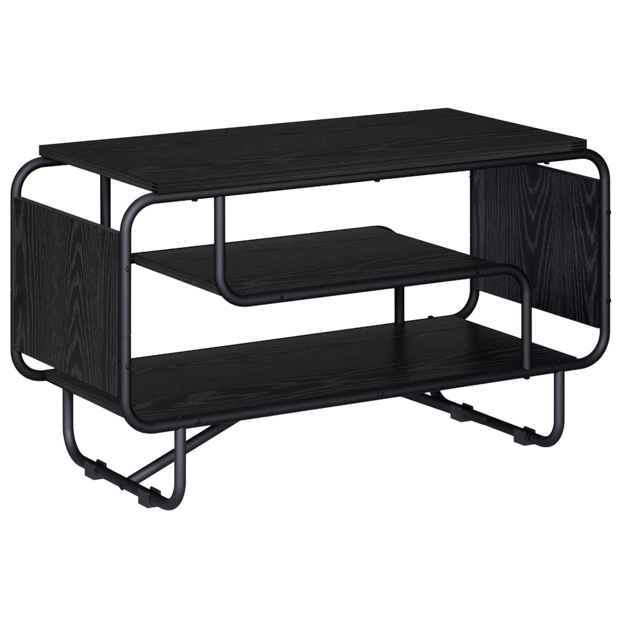 TV Stand 80 x 36 x 45 cm Black Oak Engineered Wood