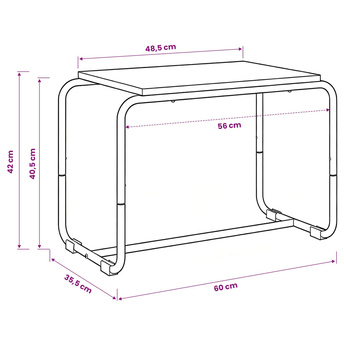 TV Stand 60 x 35.5 x 42 cm Sonoma Oak Engineered Wood