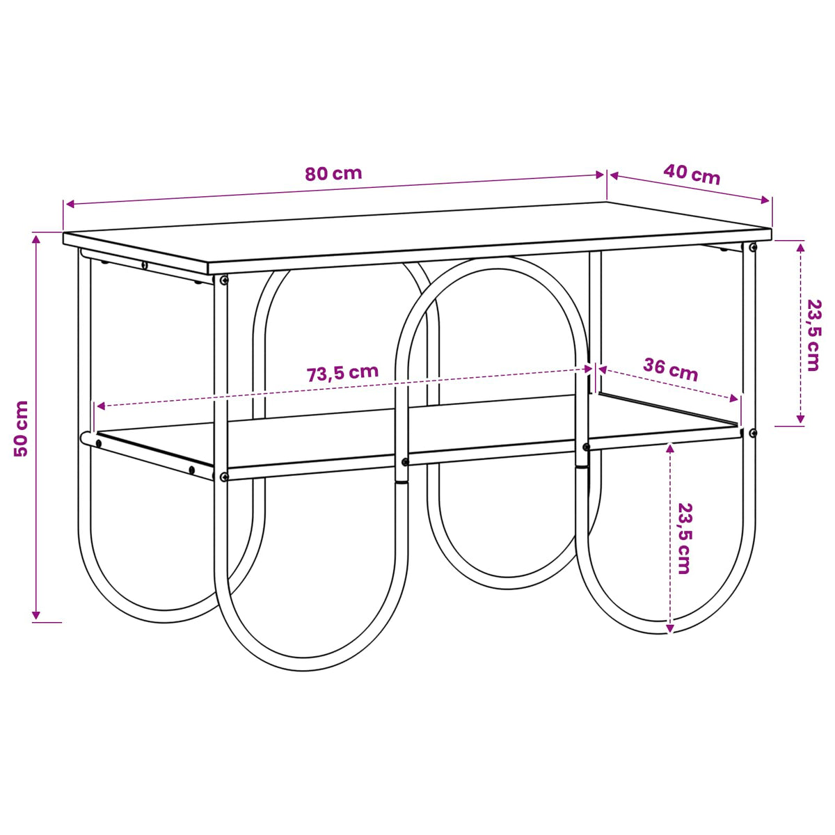 TV unit 80 x 40 x 50 cm Black Oak Engineered Wood