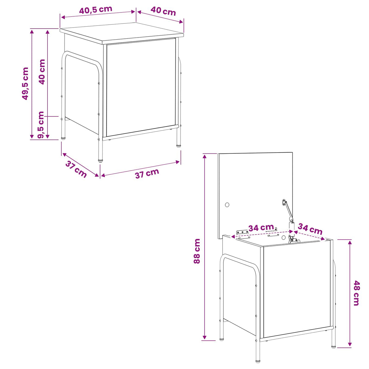 Storage Box Sonoma Oak 80 x 40 x 49.5 cm Engineered Wood