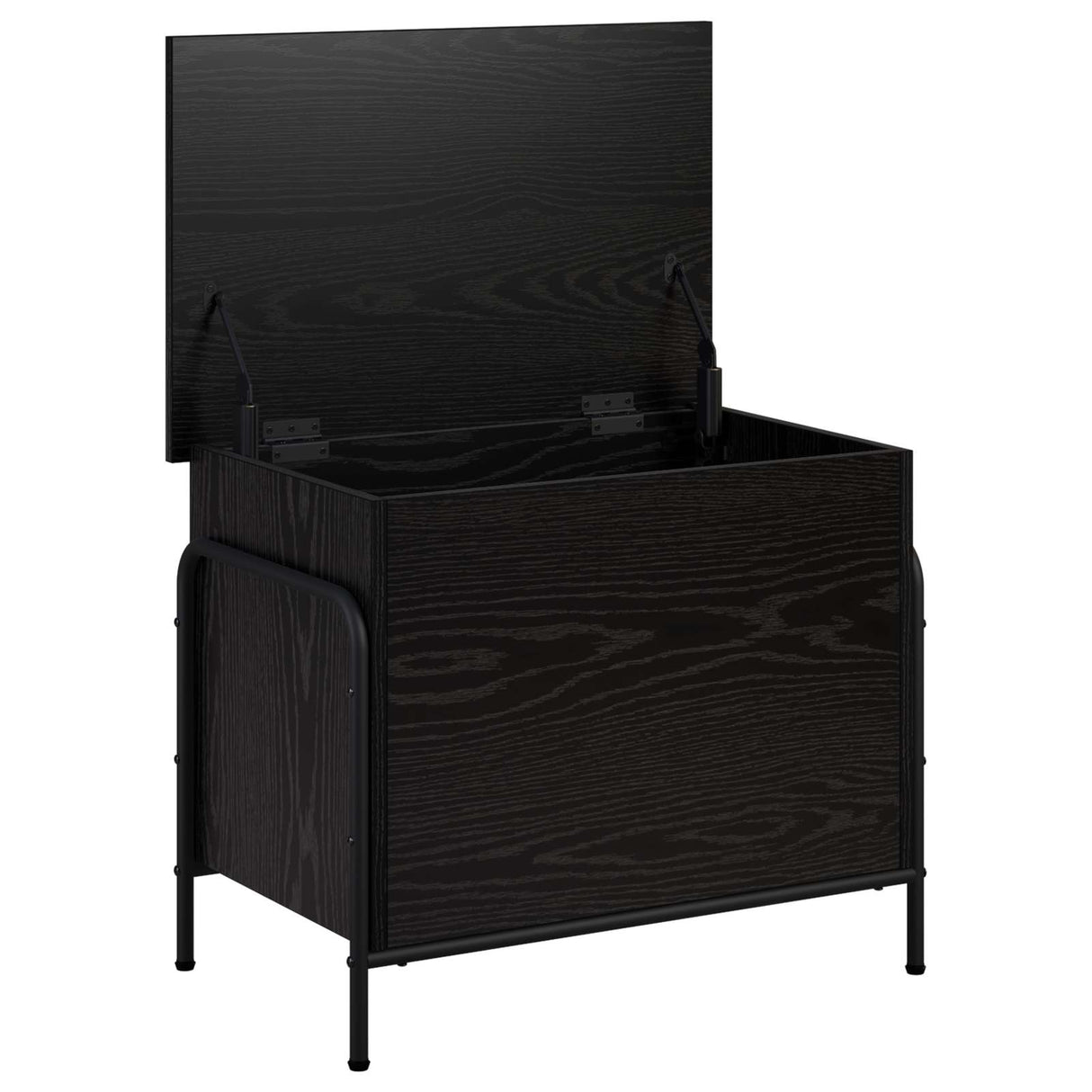 Storage Box Black Oak 80 x 40 x 49.5 cm Engineered Wood