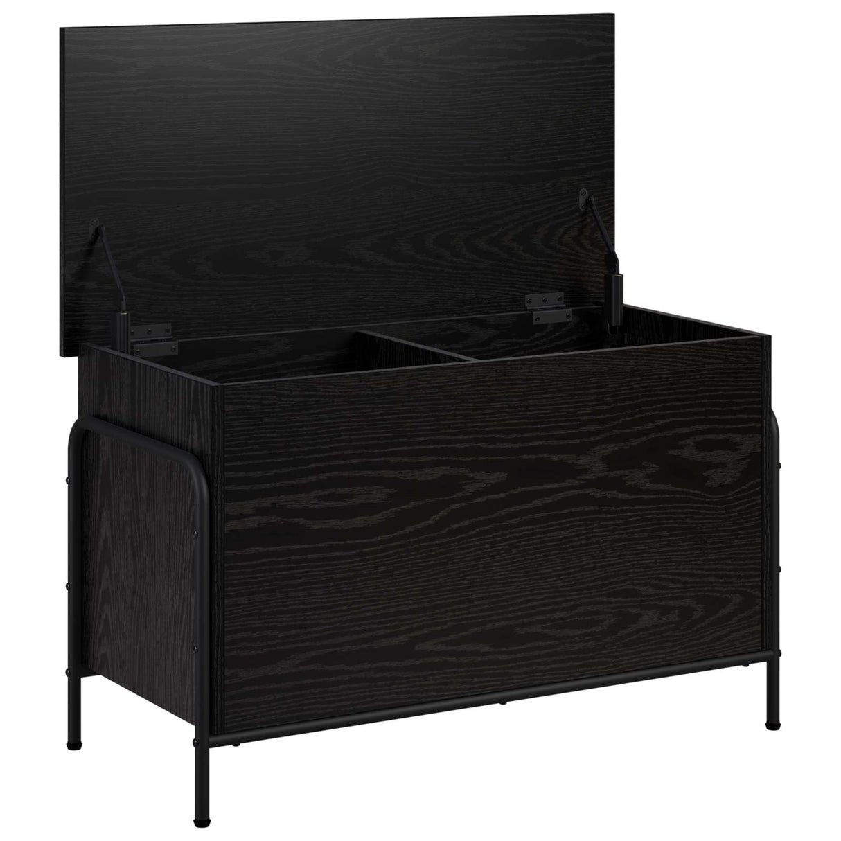 Storage Box Black Oak 80 x 40 x 49.5 cm Engineered Wood