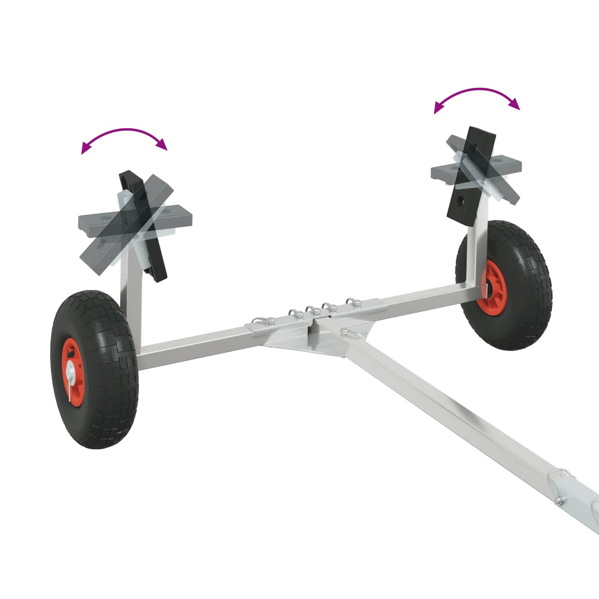 Adjustable Boat Trailer with Pneumatic Tires 200 kg Load Silver