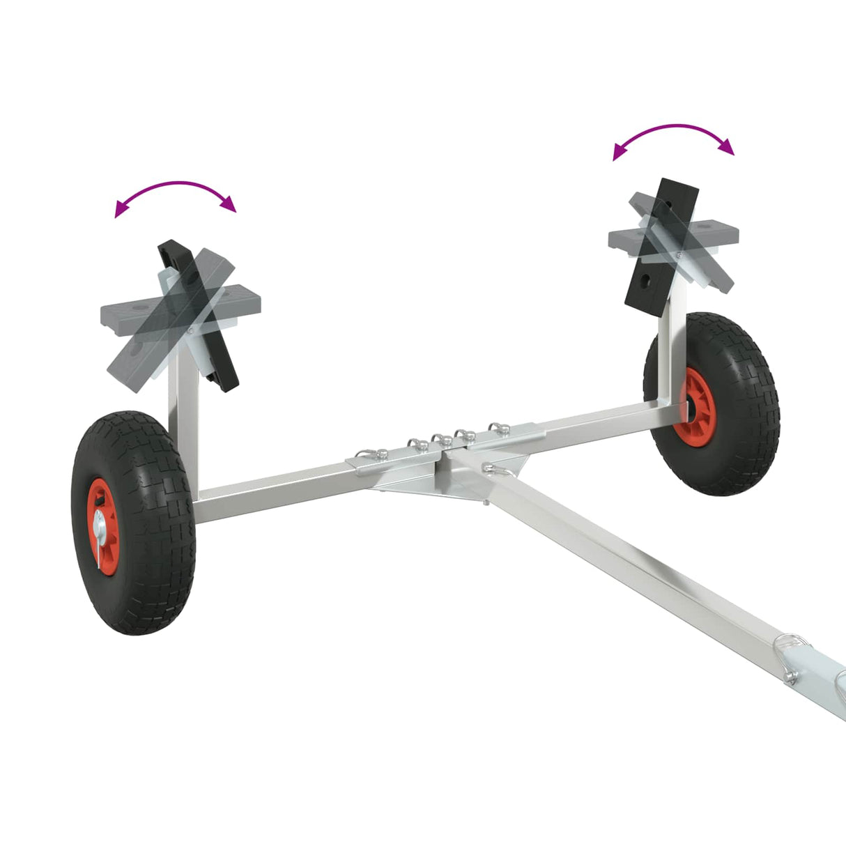 Adjustable Boat Trailer with Pneumatic Tires 200 kg Load Silver