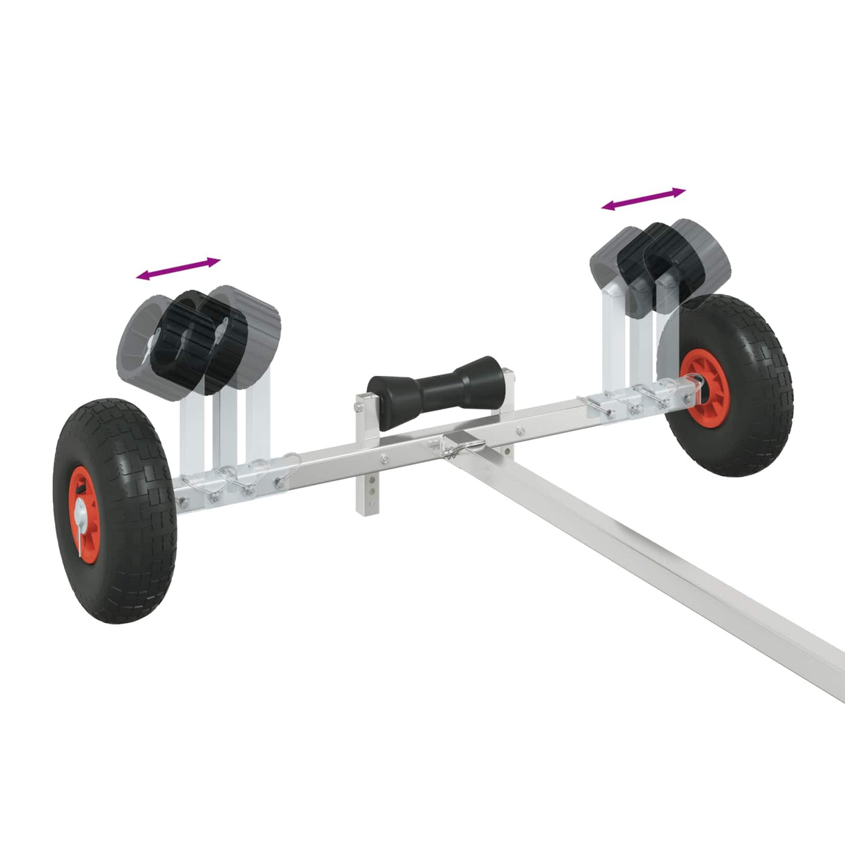 Adjustable Boat Trailer with Pneumatic Tires 200 kg Load Silver
