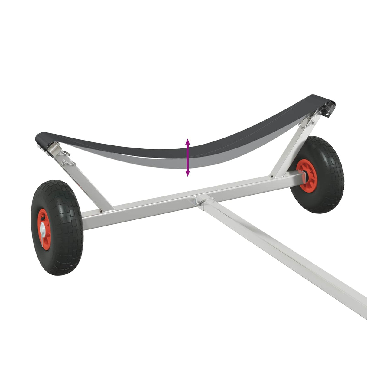 Adjustable Boat Trailer with Pneumatic Tires 200 kg Load Silver