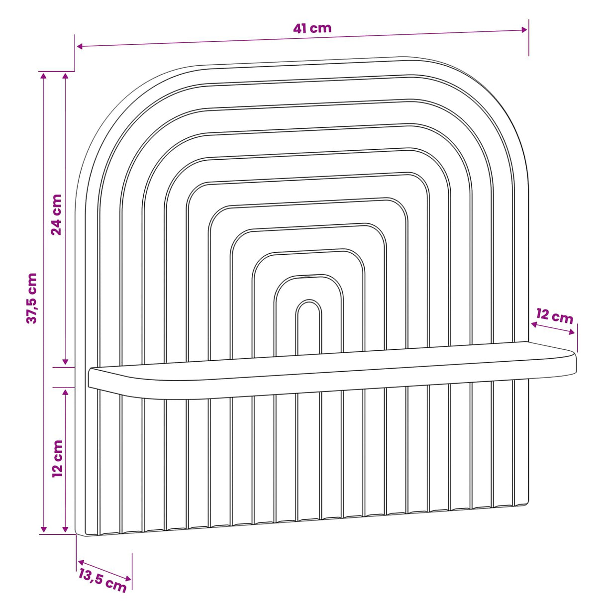 Wall Shelf 2 pcs White 41 x 13.5 x 37.5 cm Engineered Wood
