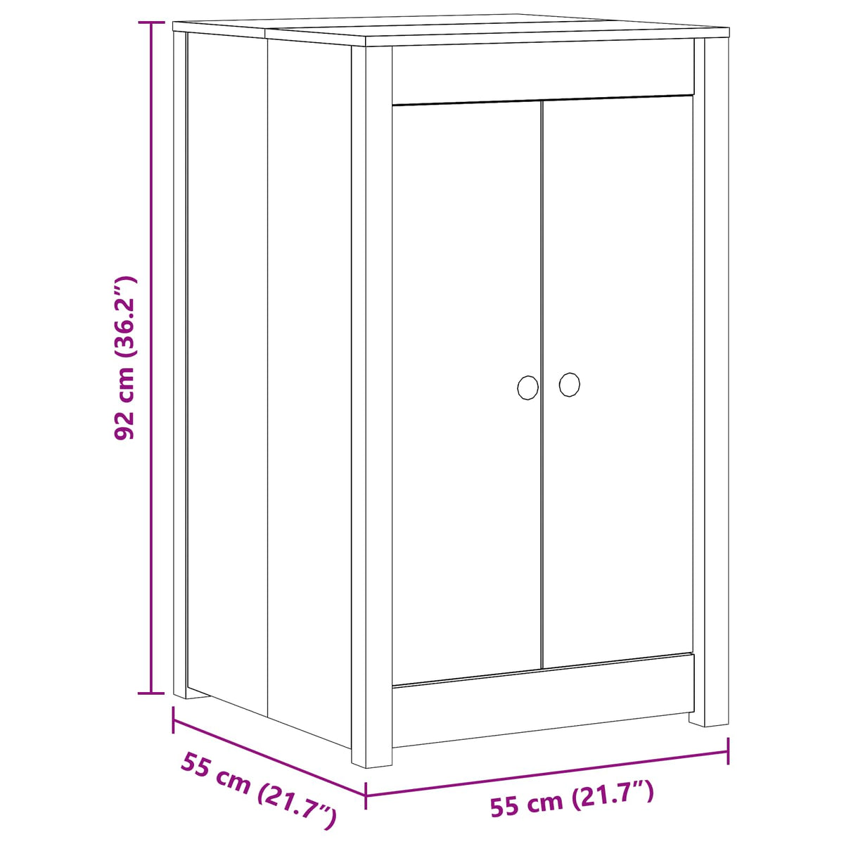 Outdoor Kitchen Cabinet MEPPEL Natural Douglas 55 x 55 x 92 cm