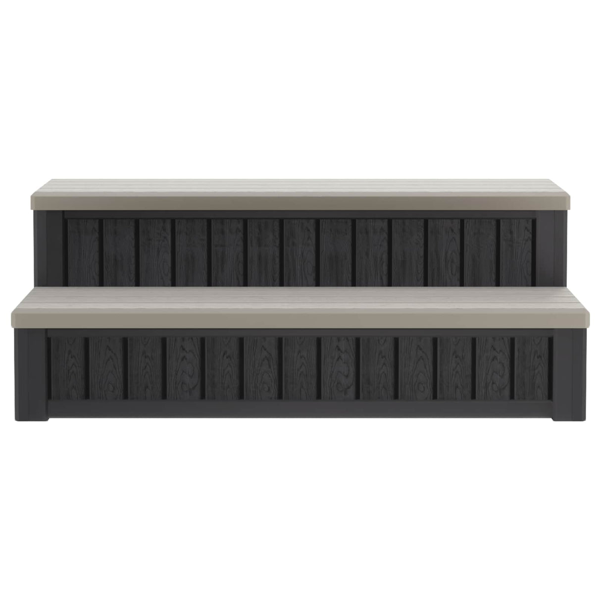 Hot Tub Step with Storage 2-Step Brown and Grey 93 x 57 x 35 cm