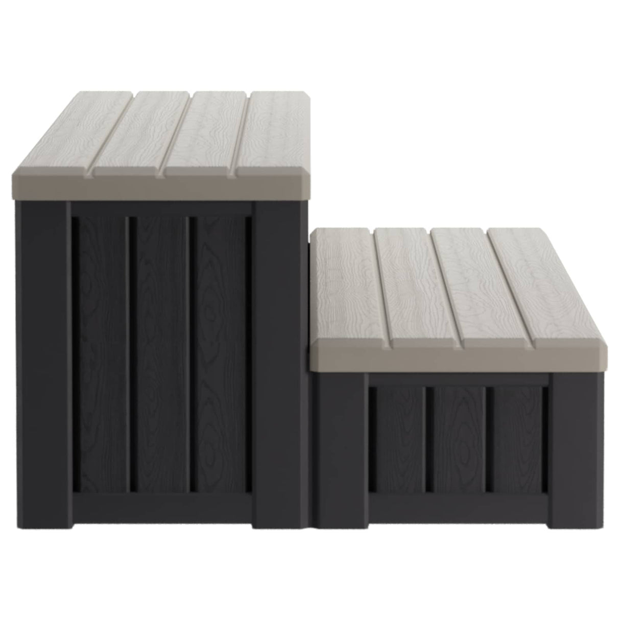 Hot Tub Step with Storage 2-Step Brown and Grey 93 x 57 x 35 cm