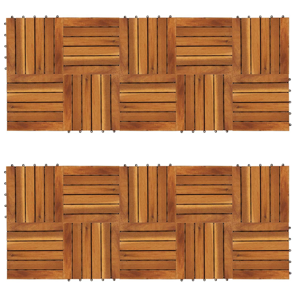 Decking Tile 20 pcs Brown 30 x 30 cm Acacia Hardwood