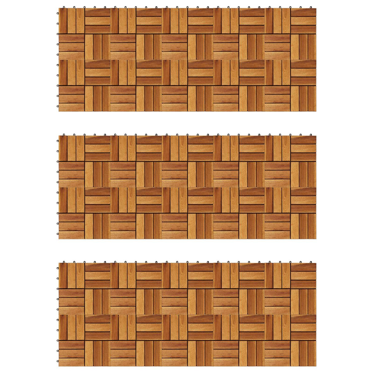 Decking Tile 30 pcs Brown 30 x 30 cm Acacia Hardwood