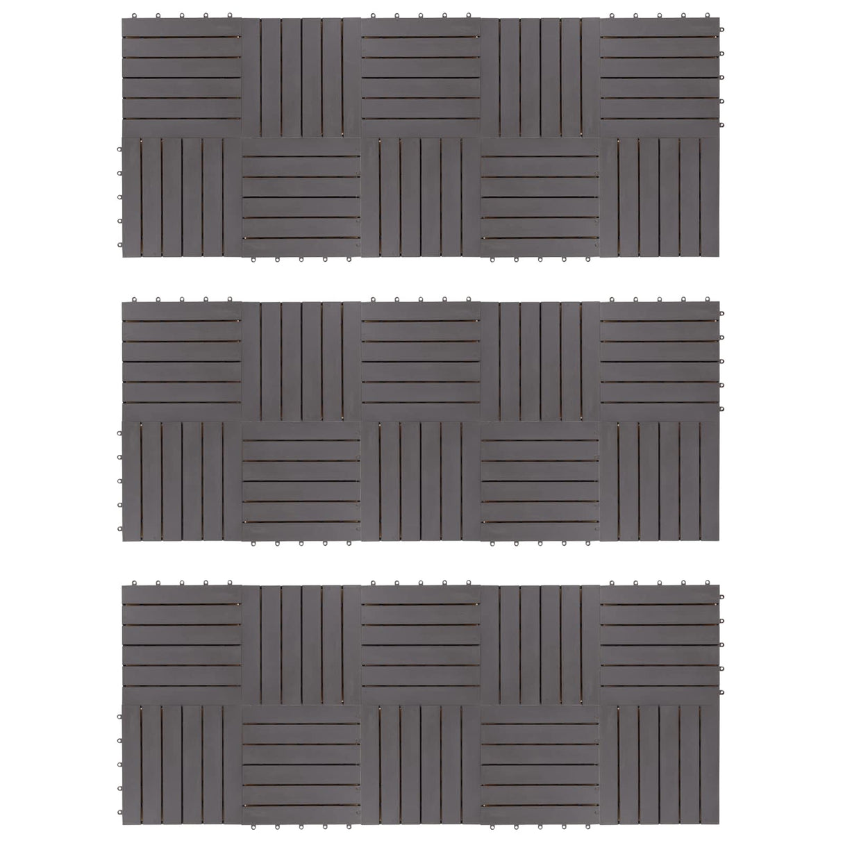 Decking Tile 30 pcs Grey 30 x 30 cm Acacia Hardwood