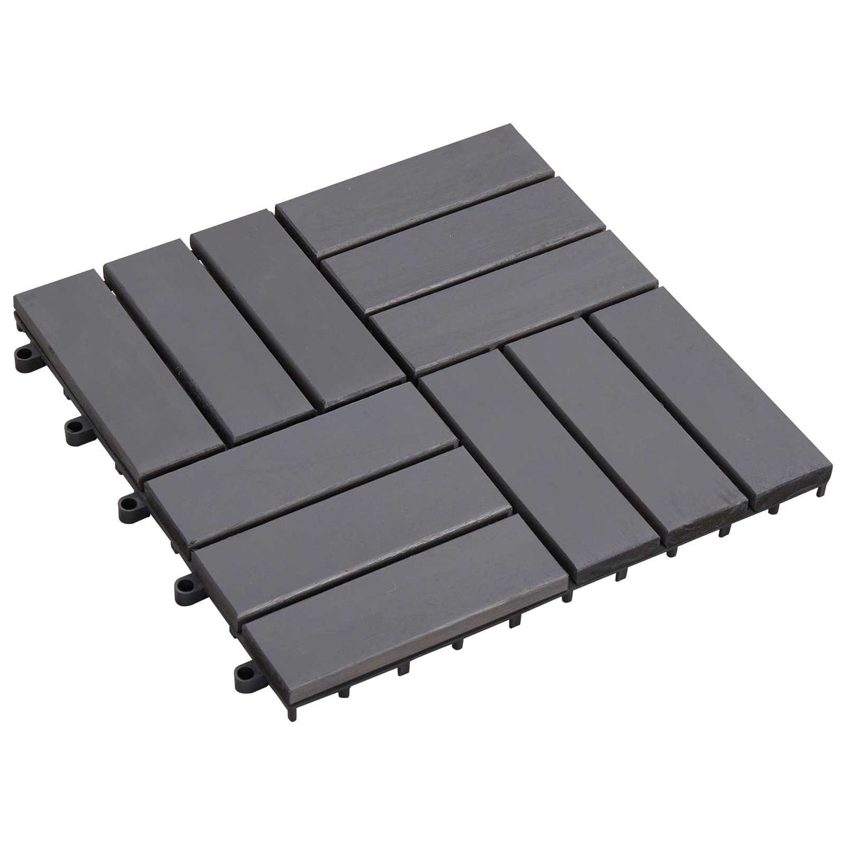 Decking Tile 20 pcs Grey 30 x 30 cm Acacia Hardwood