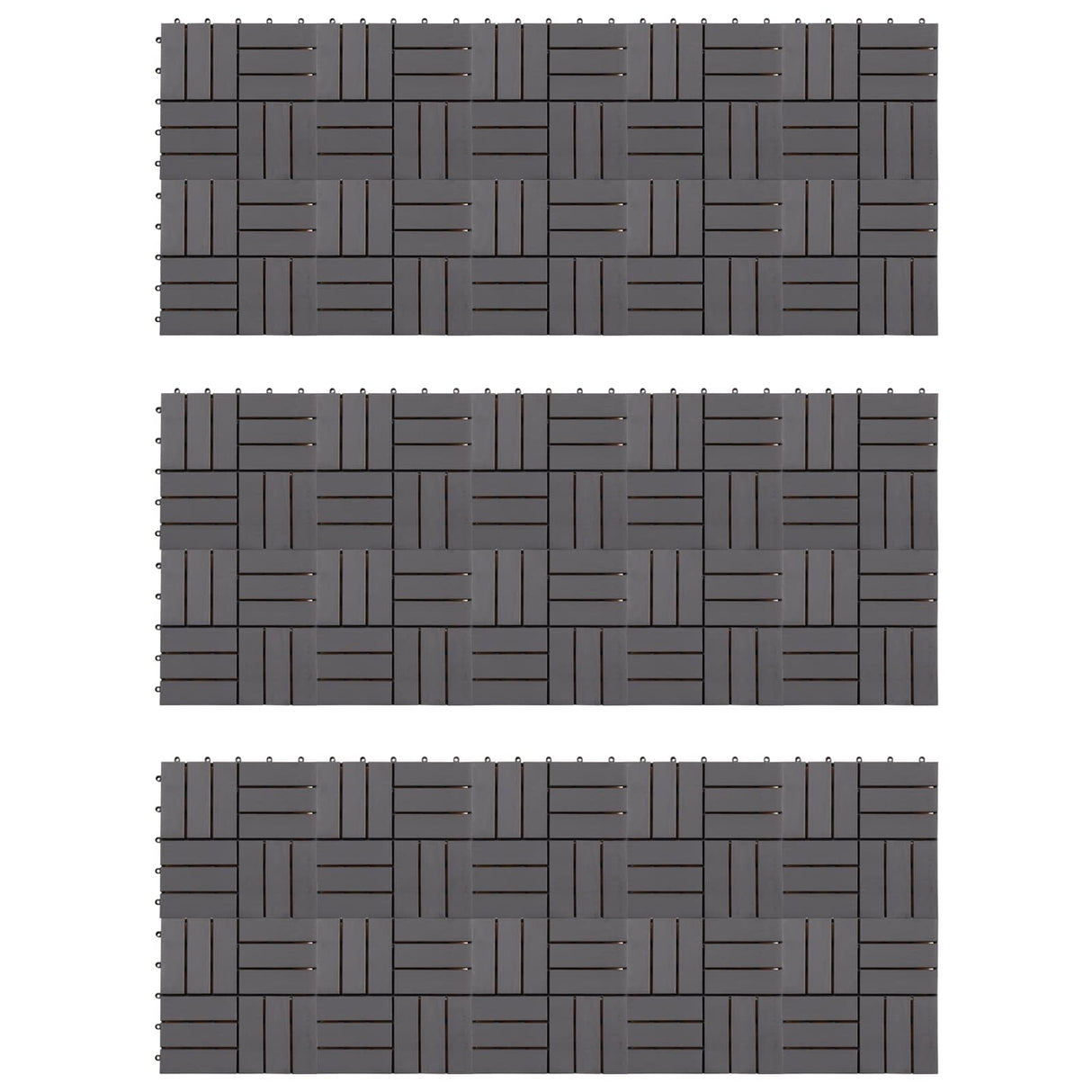 Decking Tile 30 pcs Grey 30 x 30 cm Acacia Hardwood