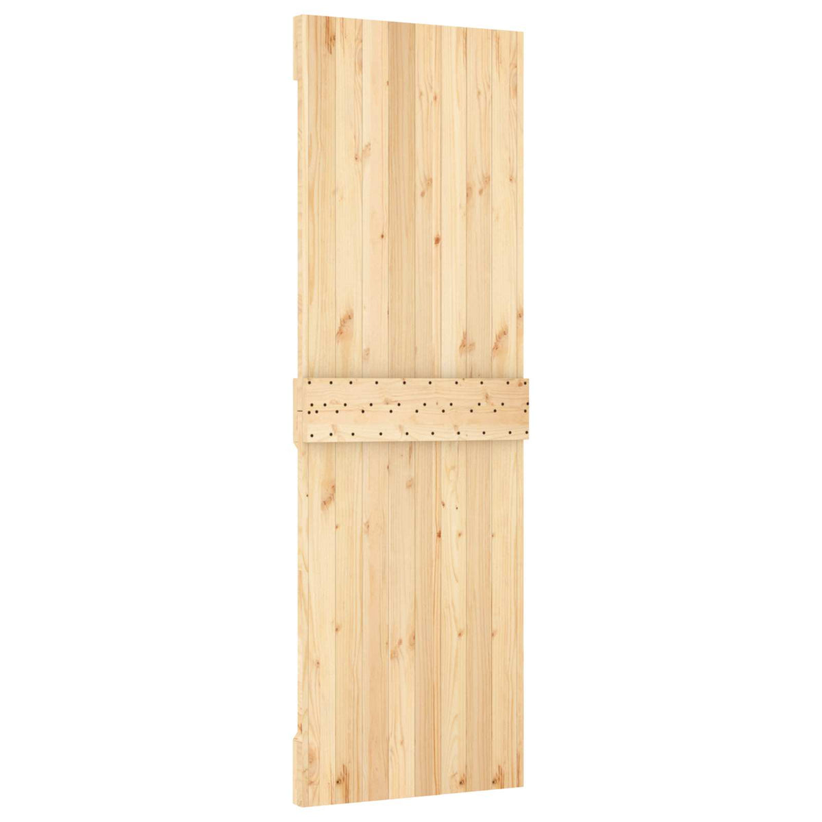 Sliding Door Natural and White 70 x 210 cm Solid Pine Wood