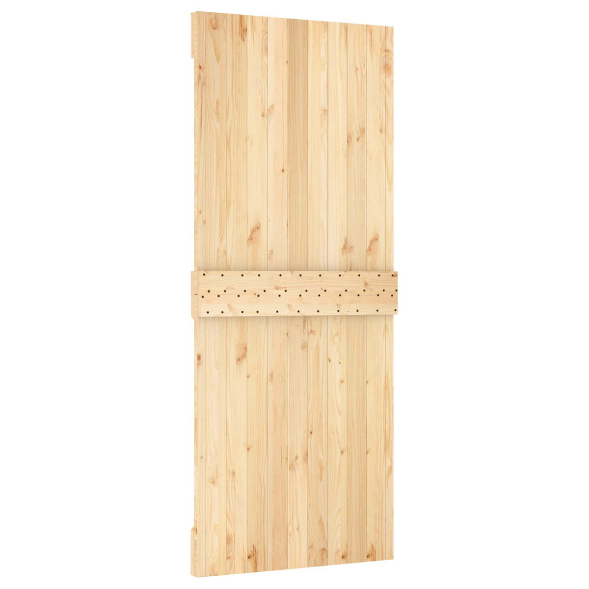 Sliding Door Natural and White 85 x 210 cm Solid Pine Wood