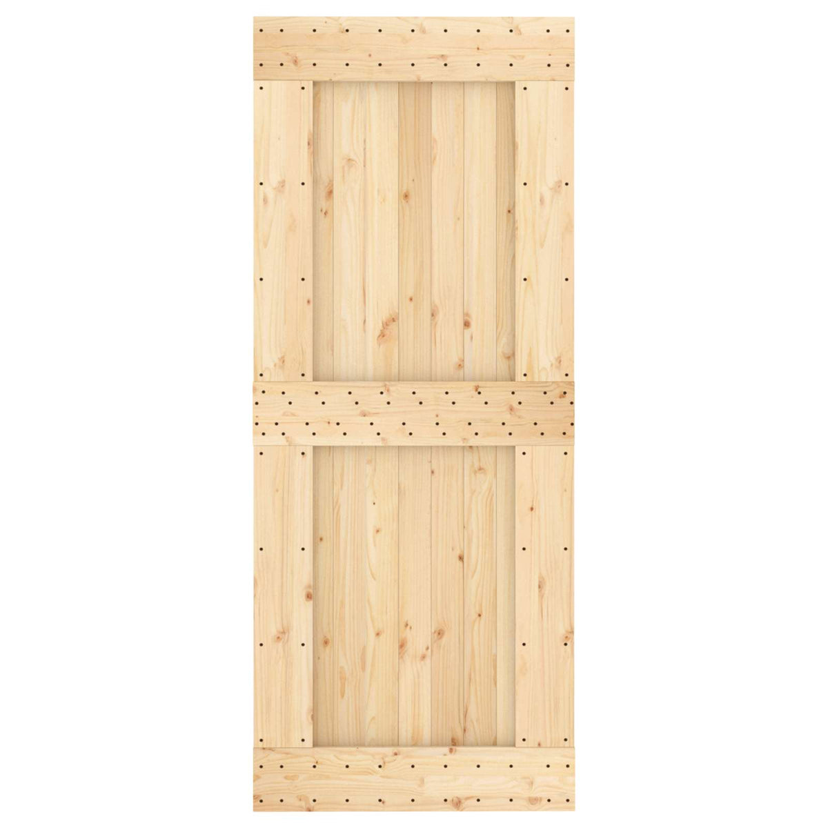 Sliding Door Natural and White 85 x 210 cm Solid Pine Wood
