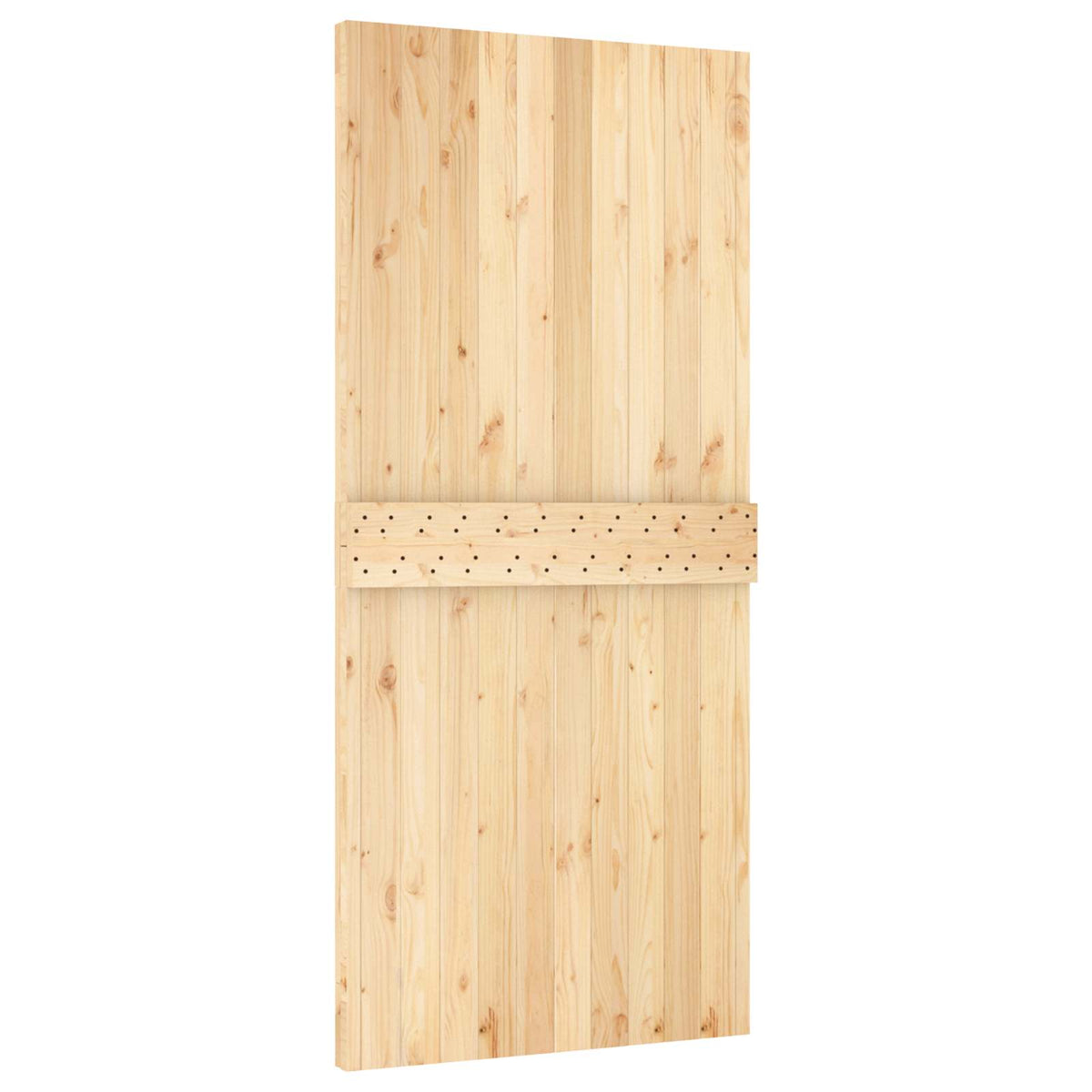 Sliding Door Natural and White 95 x 210 cm Solid Pine Wood