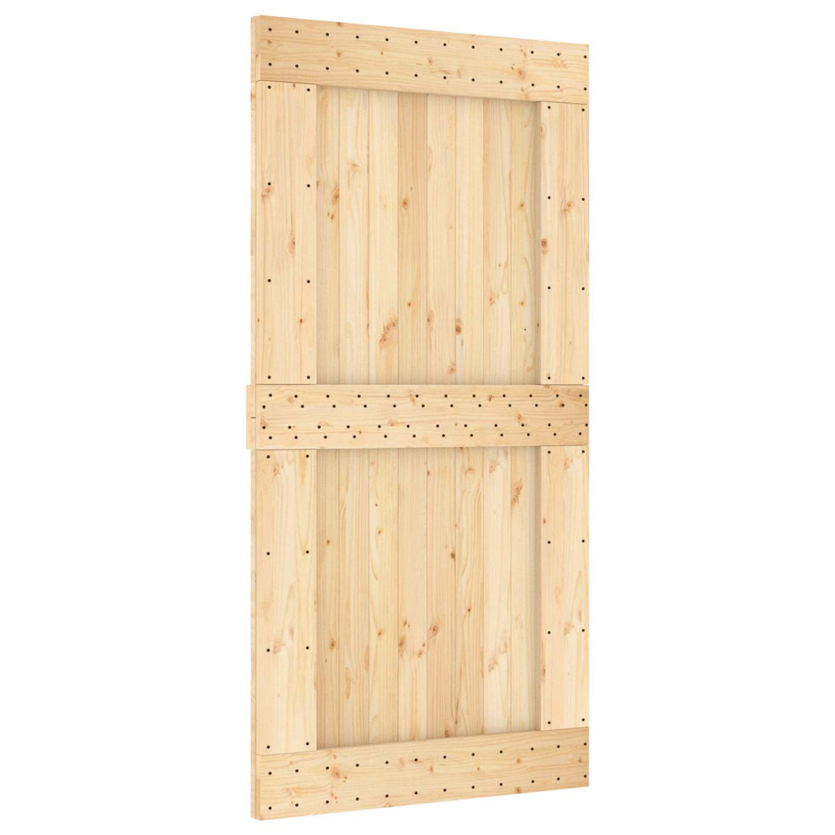 Sliding Door Natural and White Solid Pine Wood (Untreated)