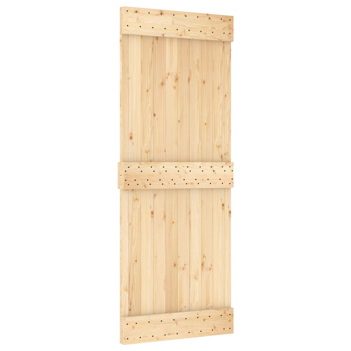 Sliding Door Natural and White 80 x 210 cm Solid Pine Wood