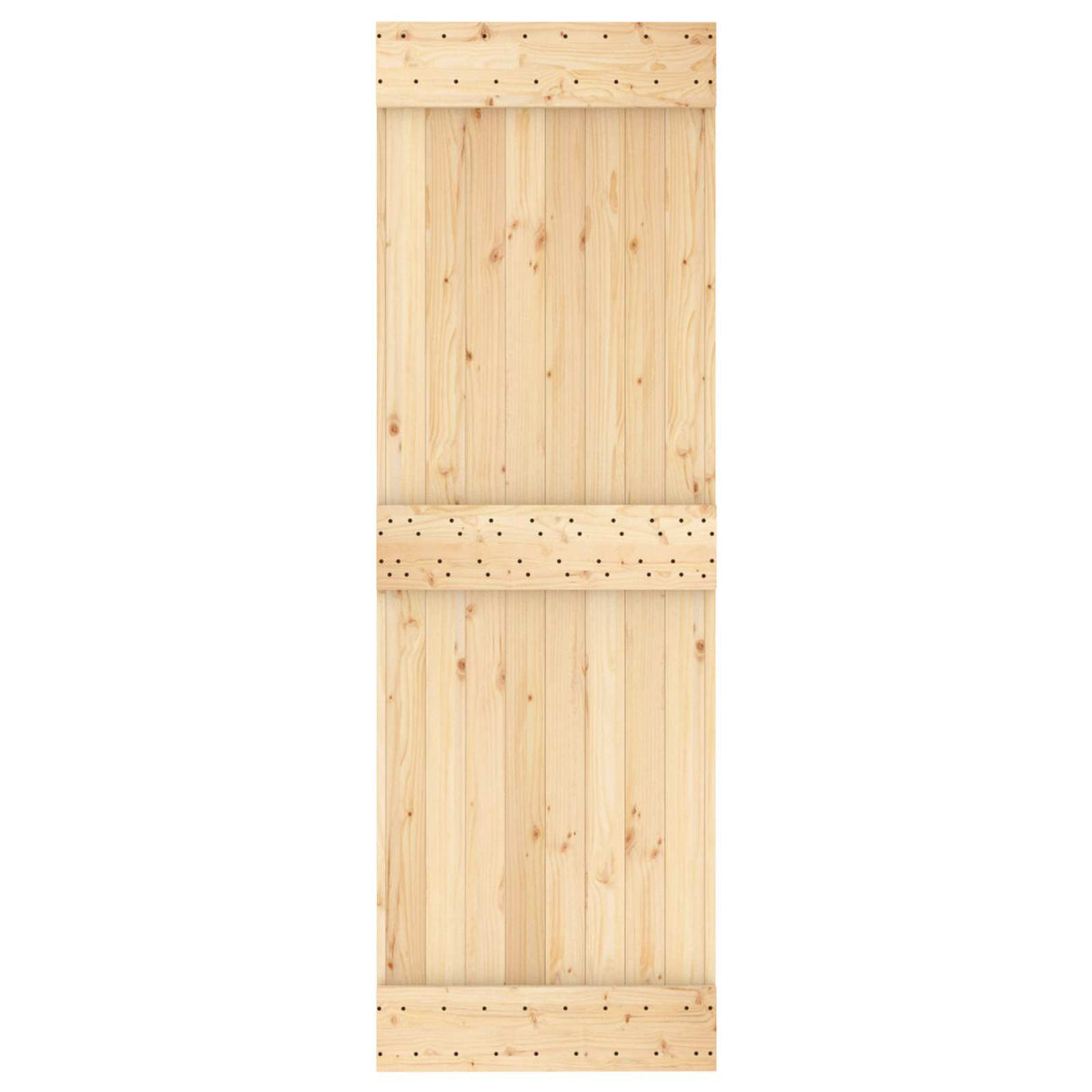 Sliding Door Natural and White 70 x 210 cm Solid Pine Wood