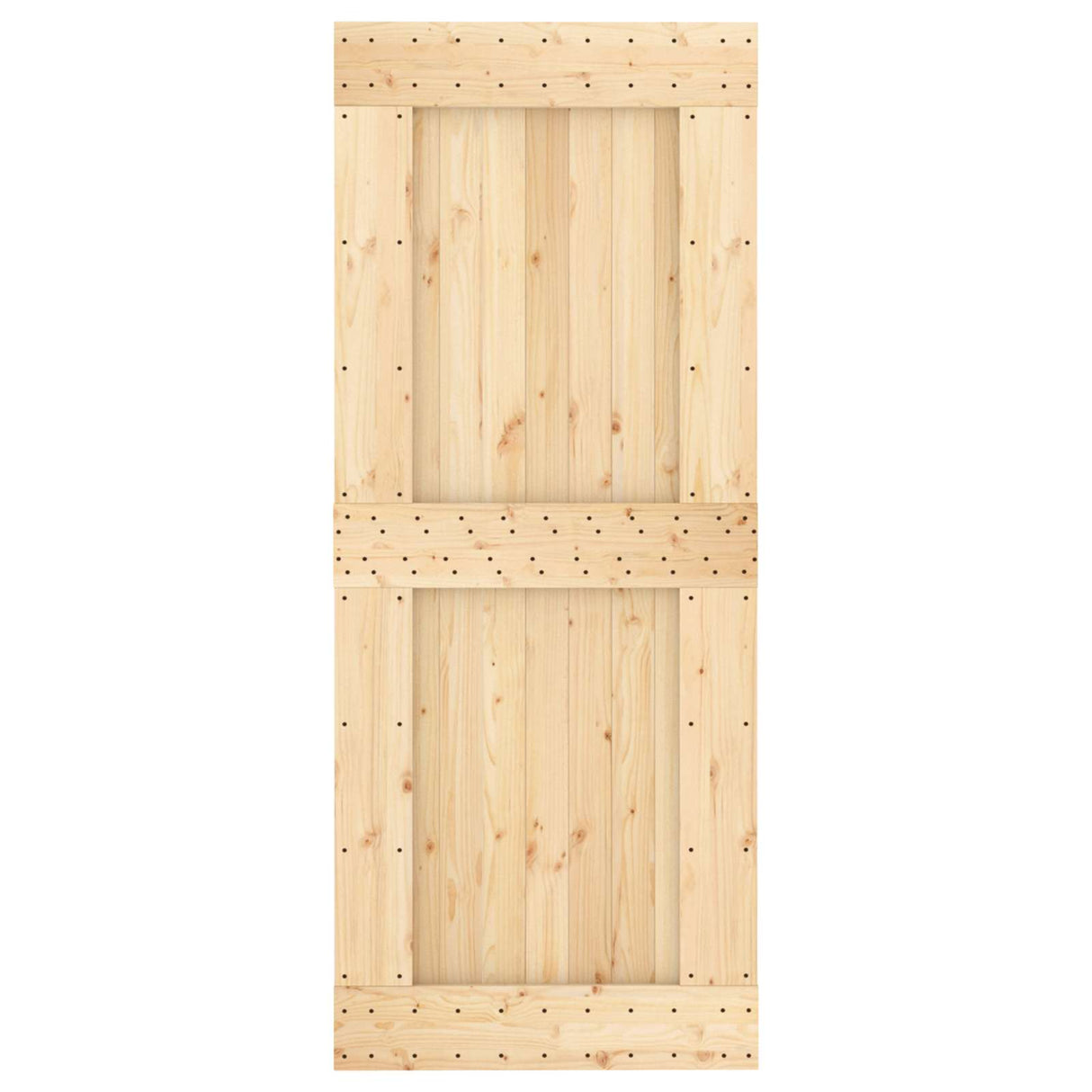 Sliding Door Natural and White 85 x 210 cm Solid Pine Wood