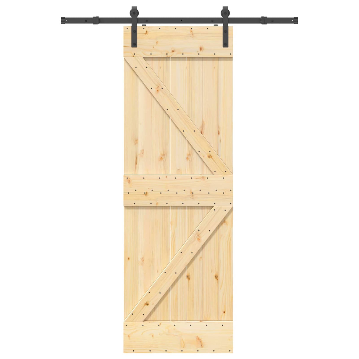 Sliding Door NARVIK Natural and Black 70 x 210 cm (152.5 cm)