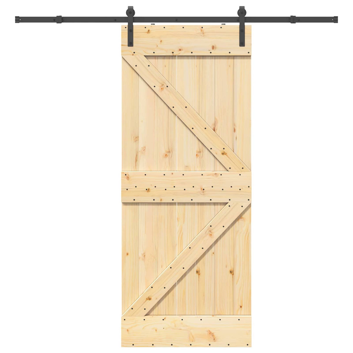 Sliding Door NARVIK Natural and Black 85 x 210 cm (213.5 cm)