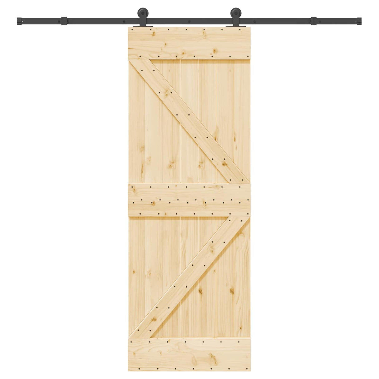 Sliding Door NARVIK Natural and Black 70 x 210 cm (213.5 cm)