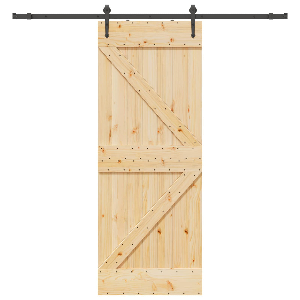 Sliding Door NARVIK Natural and Black 80 x 210 cm (213.5 cm)