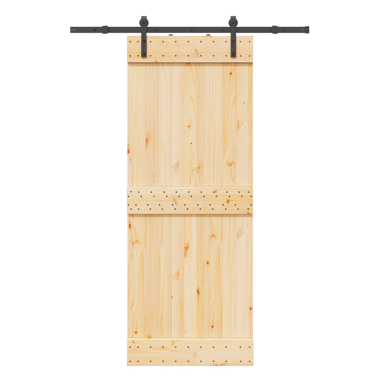 Sliding Door NARVIK Natural and Black 80 x 210 cm (152.5 cm)