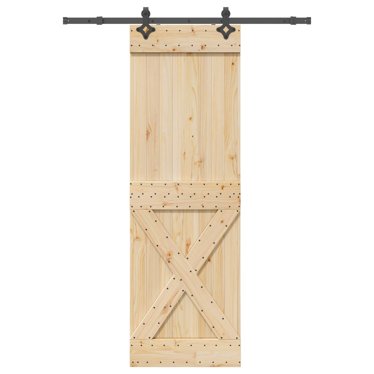 Sliding Door NARVIK Natural and Black 70 x 210 cm (152.5 cm)