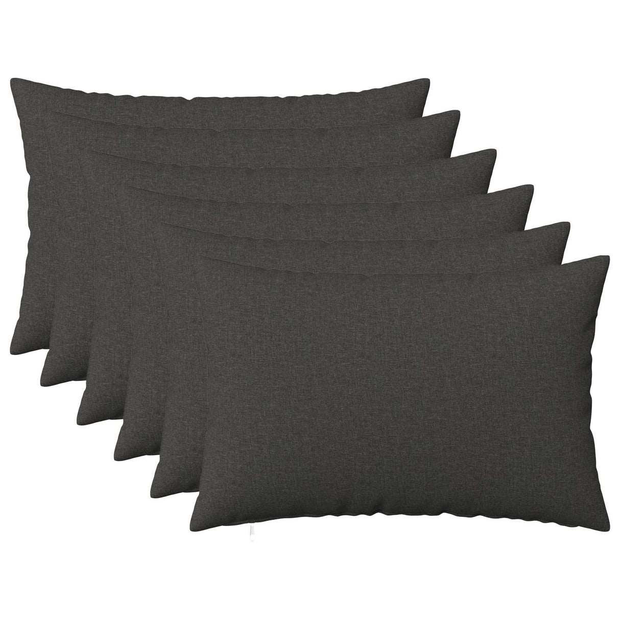 Cushion with Pillow HEERLEN 6 pcs Dark Grey Fabric