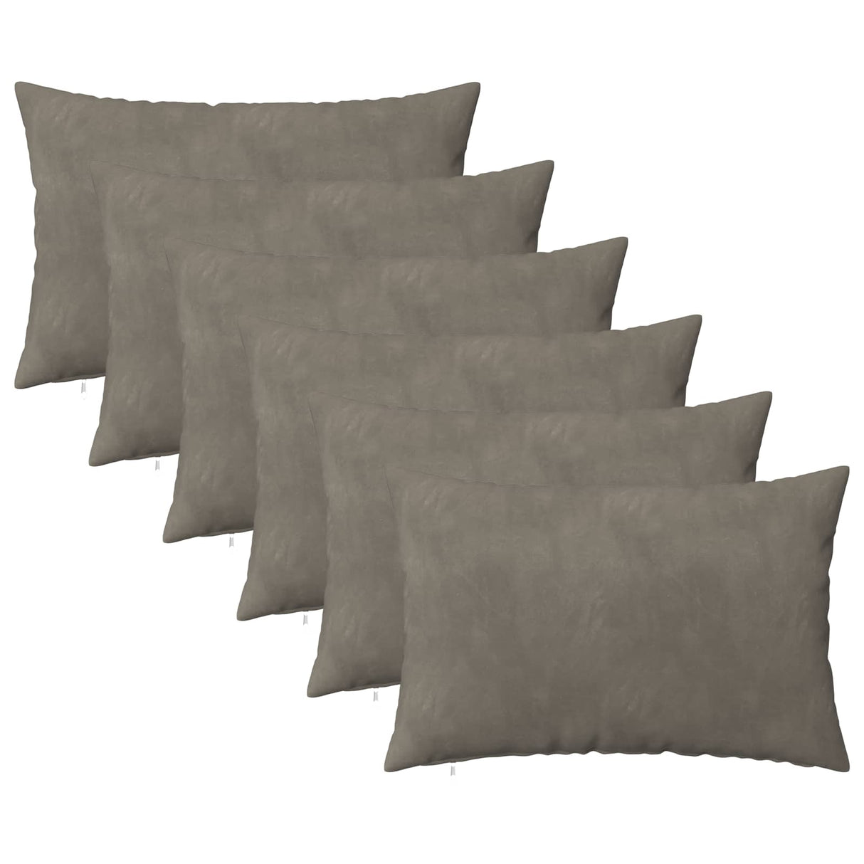 Cushion with Pillow HEERLEN 6 pcs Light Grey Velvet