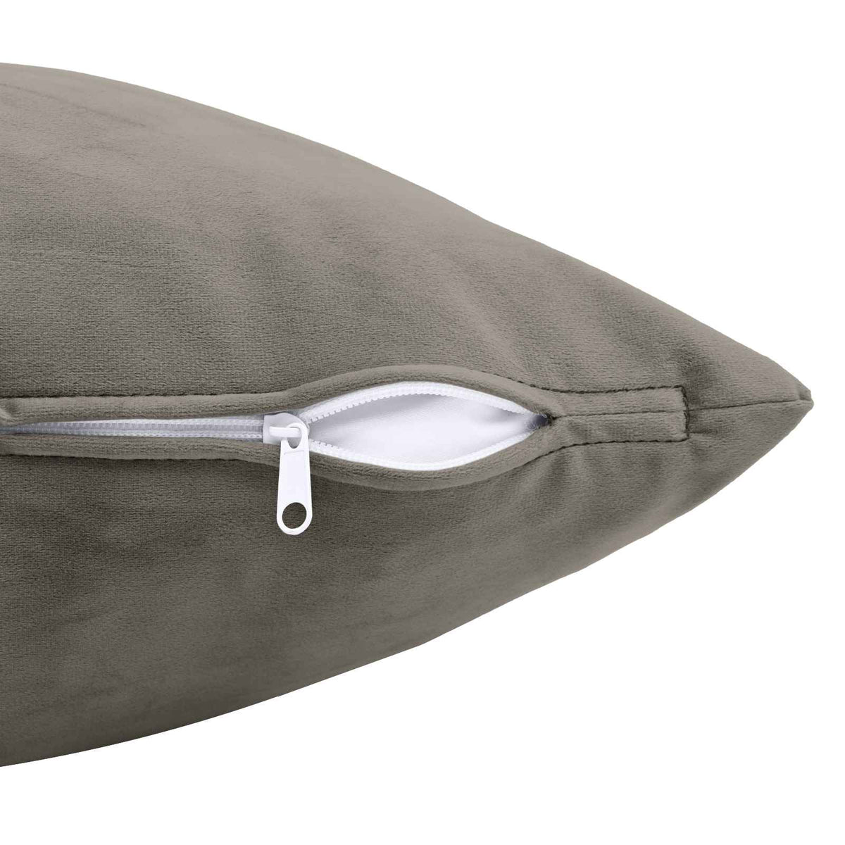 Cushion with Pillow HEERLEN 6 pcs Light Grey Velvet