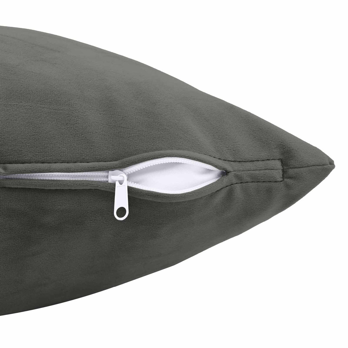 Cushion with Pillow HEERLEN 6 pcs Dark Grey Velvet