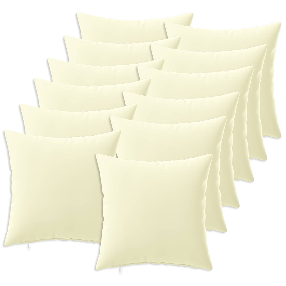 Cushion with Pillow HEERLEN 12 pcs Cream Polyester
