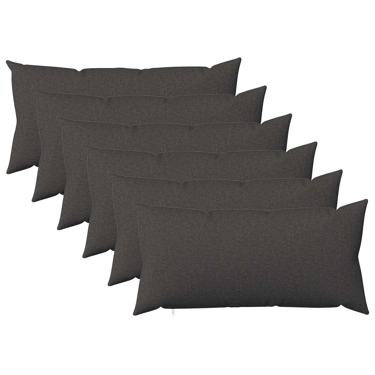 Cushion with Pillow HEERLEN 6 pcs Dark Grey Fabric