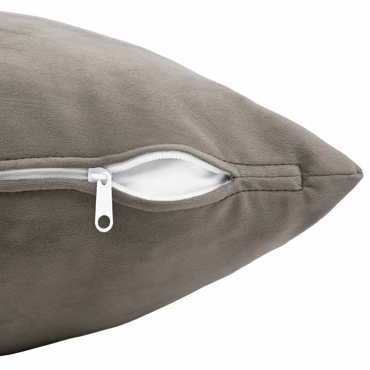 Cushion with Pillow HEERLEN 2 pcs Light Grey Velvet