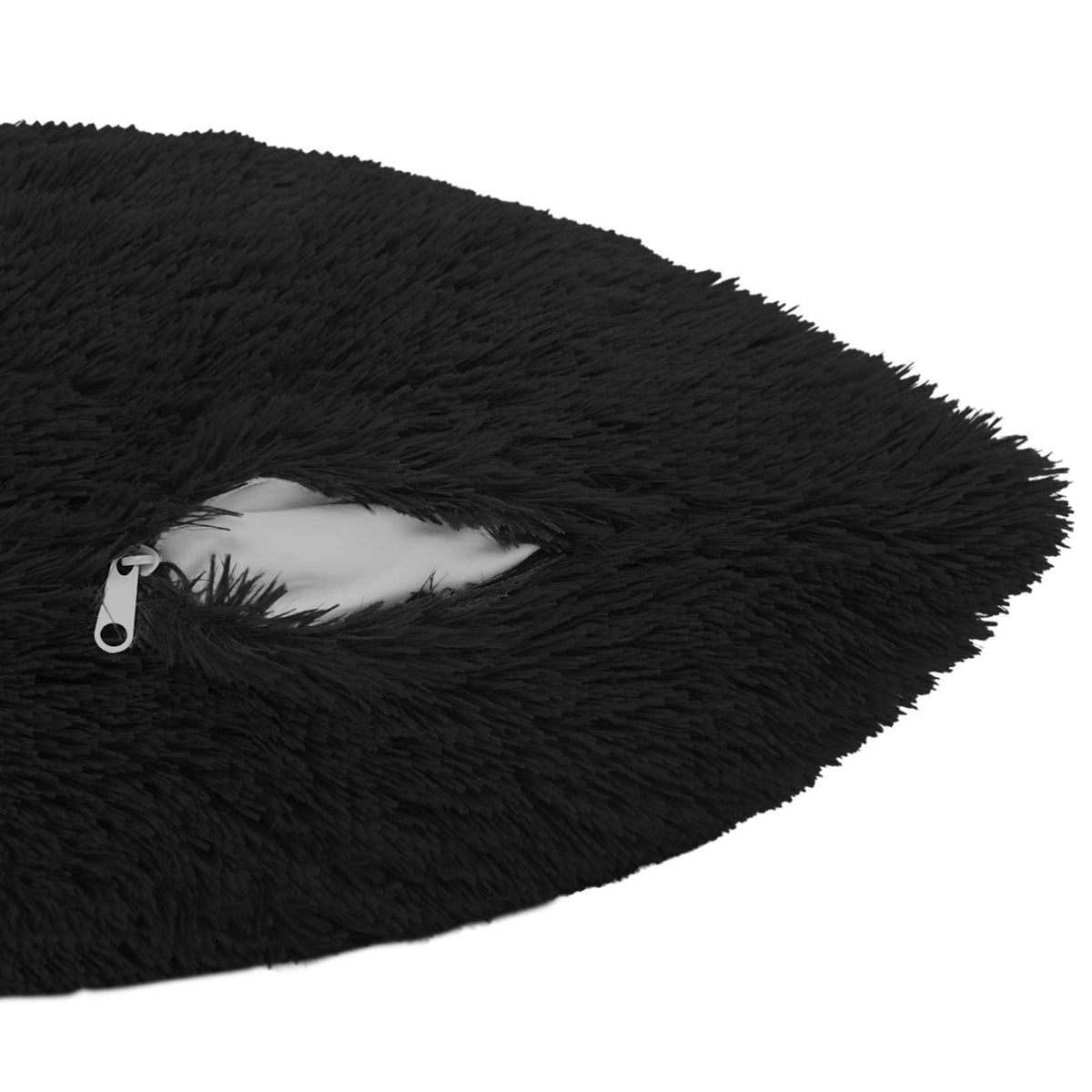Cushion with Pillow HEERLEN 6 pcs Black PV Fleece