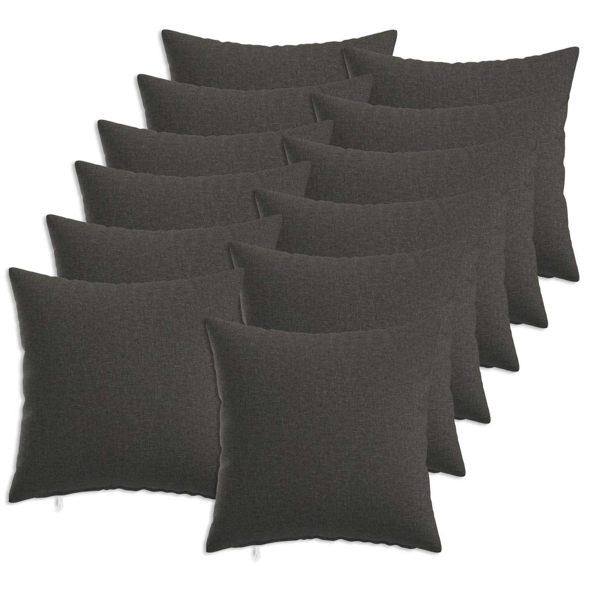 Cushion with Pillow HEERLEN 12 pcs Dark Grey Fabric