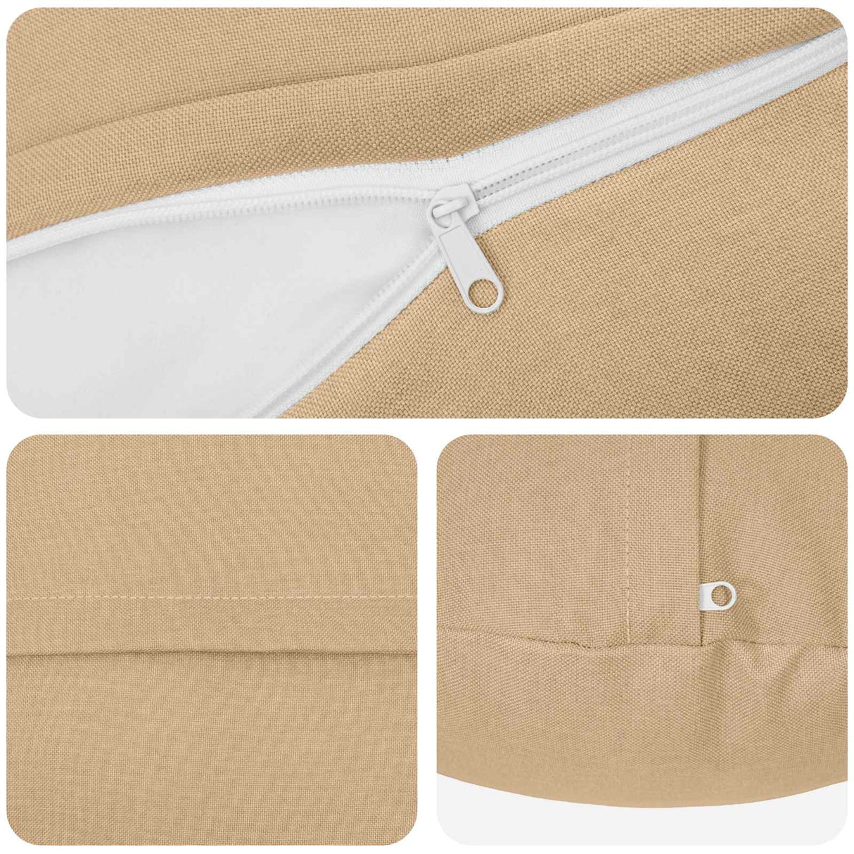 Cushion with Pillow HEERLEN 2 pcs Cream Fabric