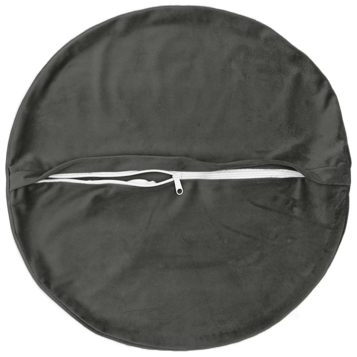 Cushion with Pillow HEERLEN 2 pcs Dark Grey Velvet