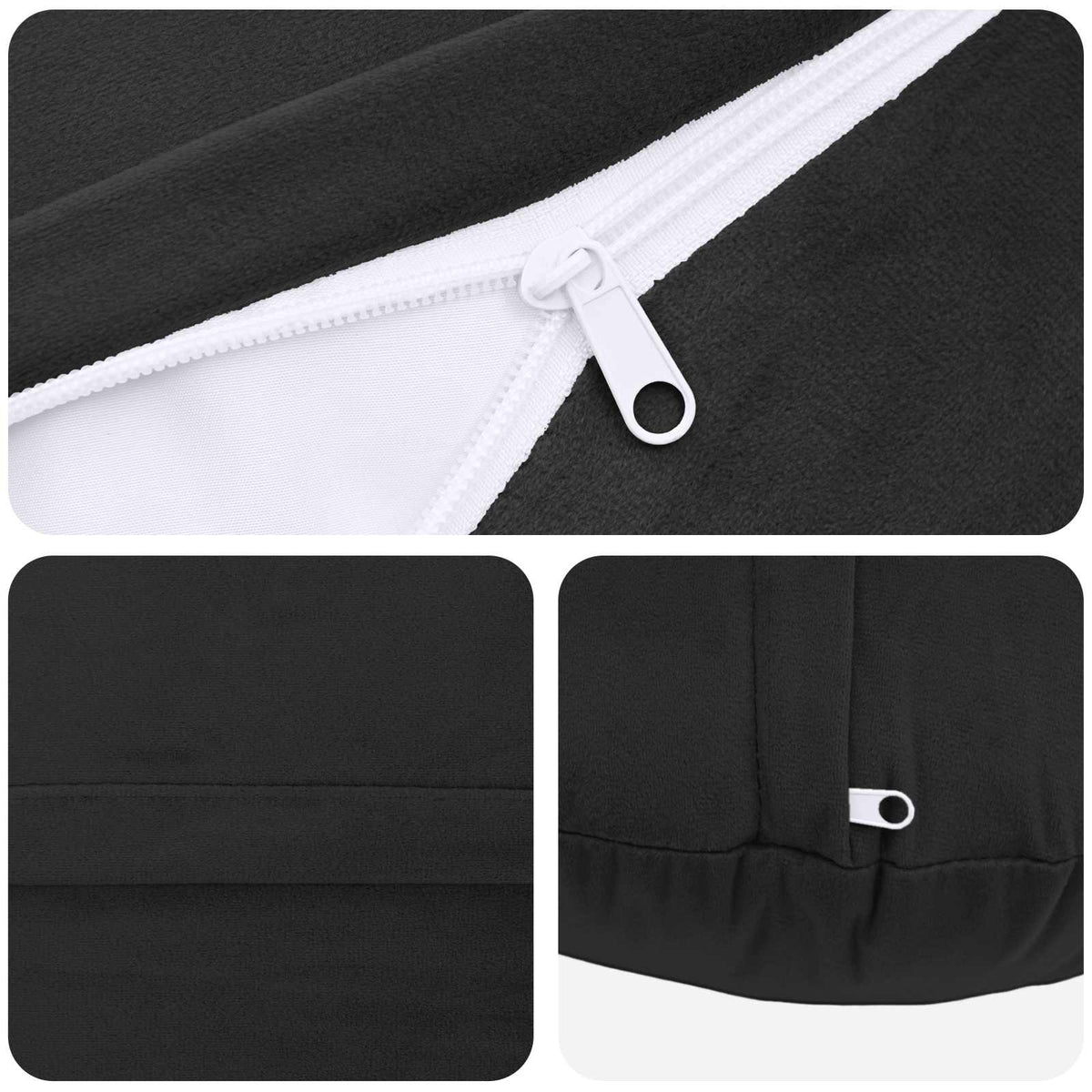 Cushion with Pillow HEERLEN 2 pcs Black Velvet
