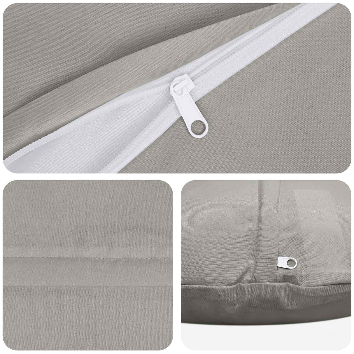 Cushion with Pillow HEERLEN 2 pcs Grey Polyester